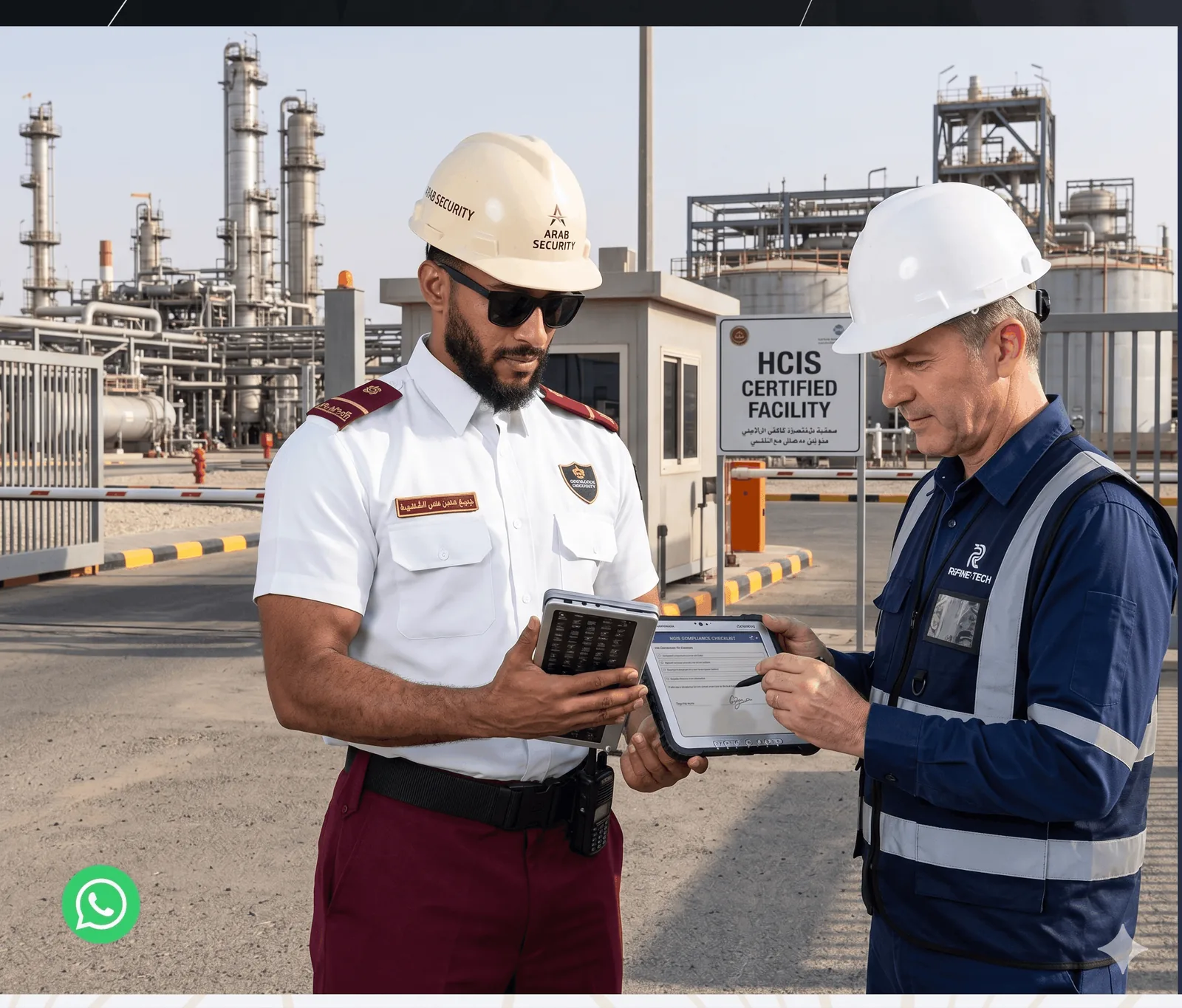 HCIS-compliant industrial security guards at a high-risk facility