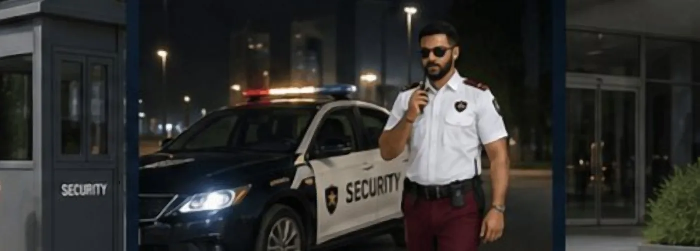 Patrolling Security Guards on Duty at Night Saudi Arabia