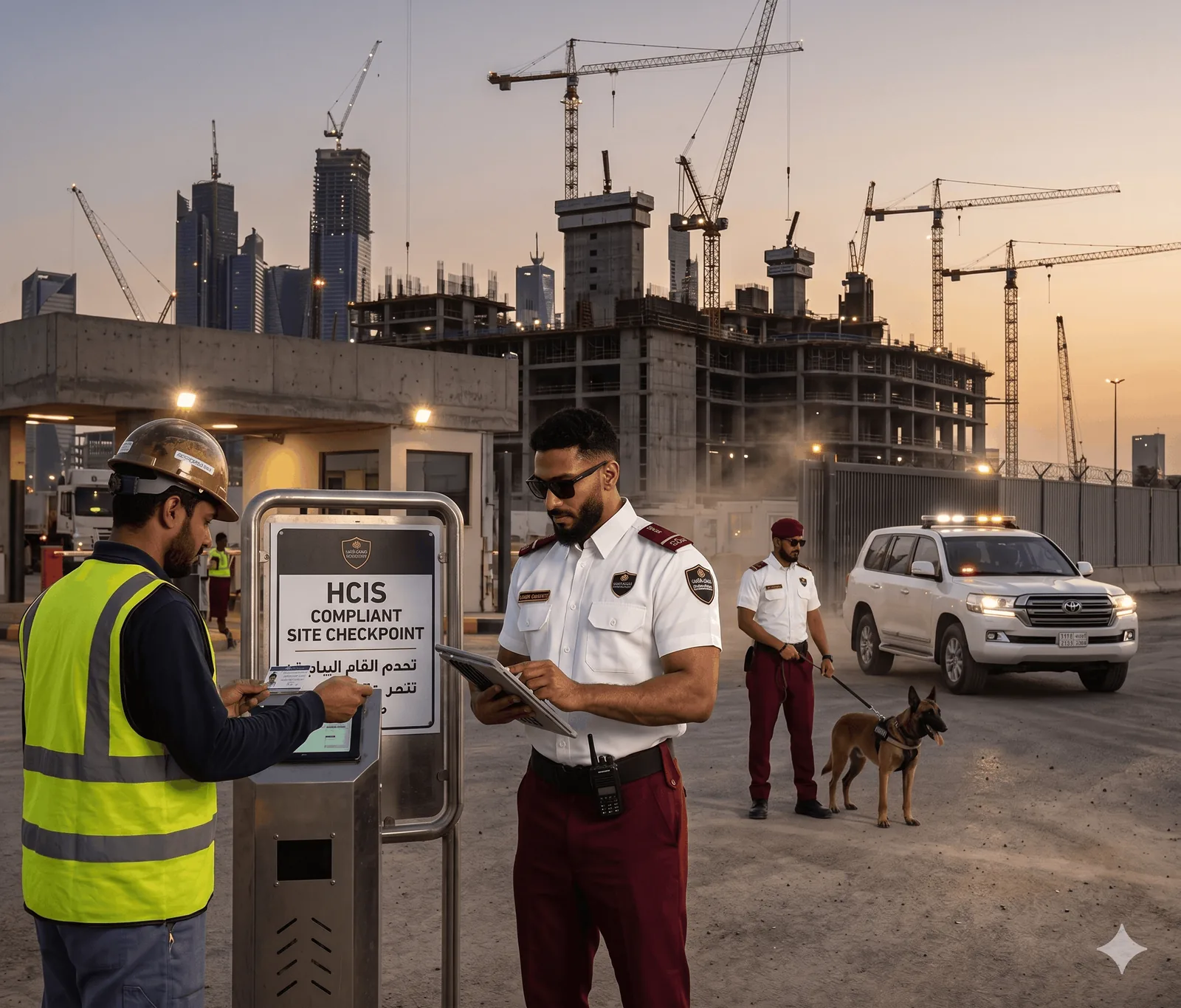 Site security and HCIS-compliant guarding for construction and infrastructure projects in Saudi Arabia